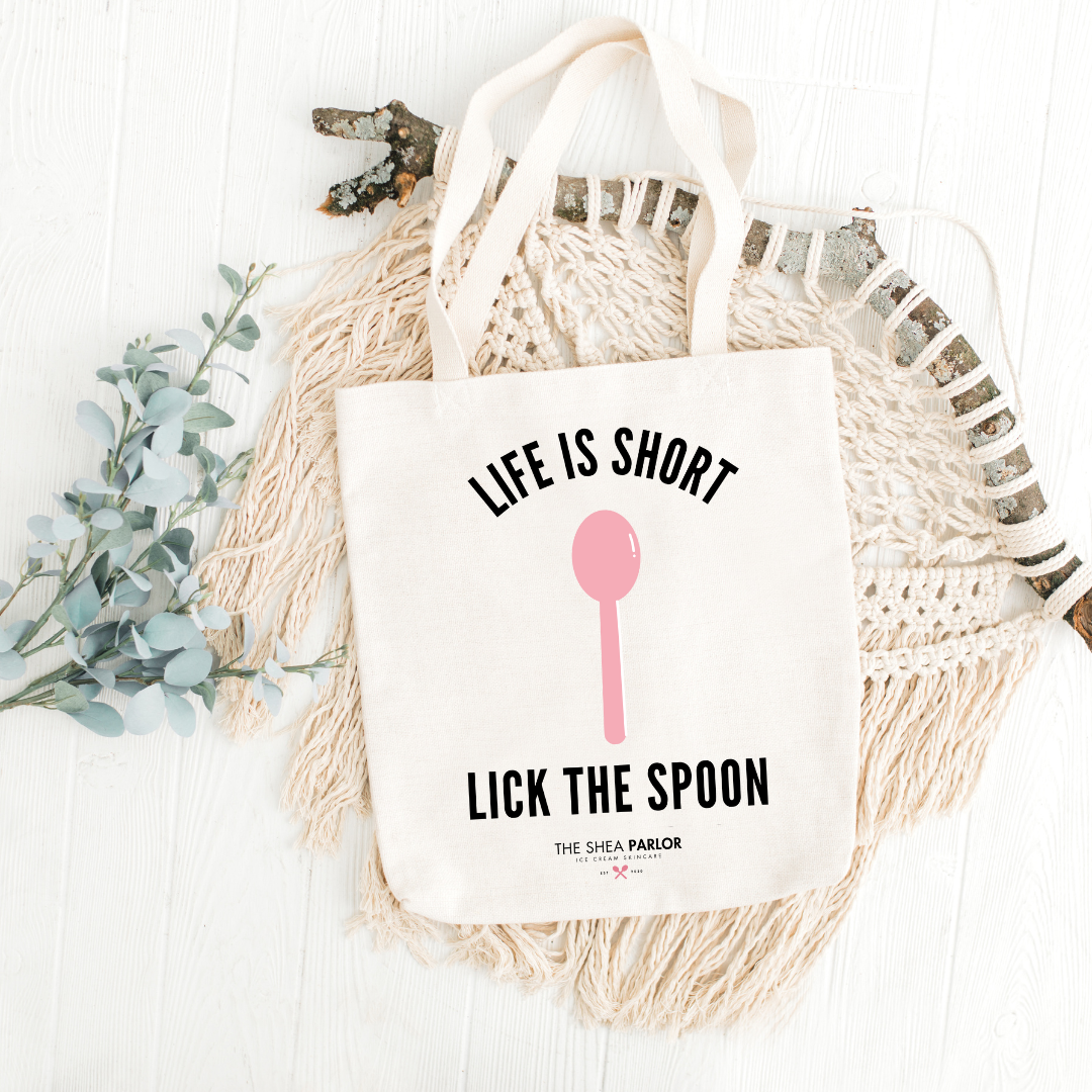 "Life Is Short, Lick The Spoon" Tote Bag
